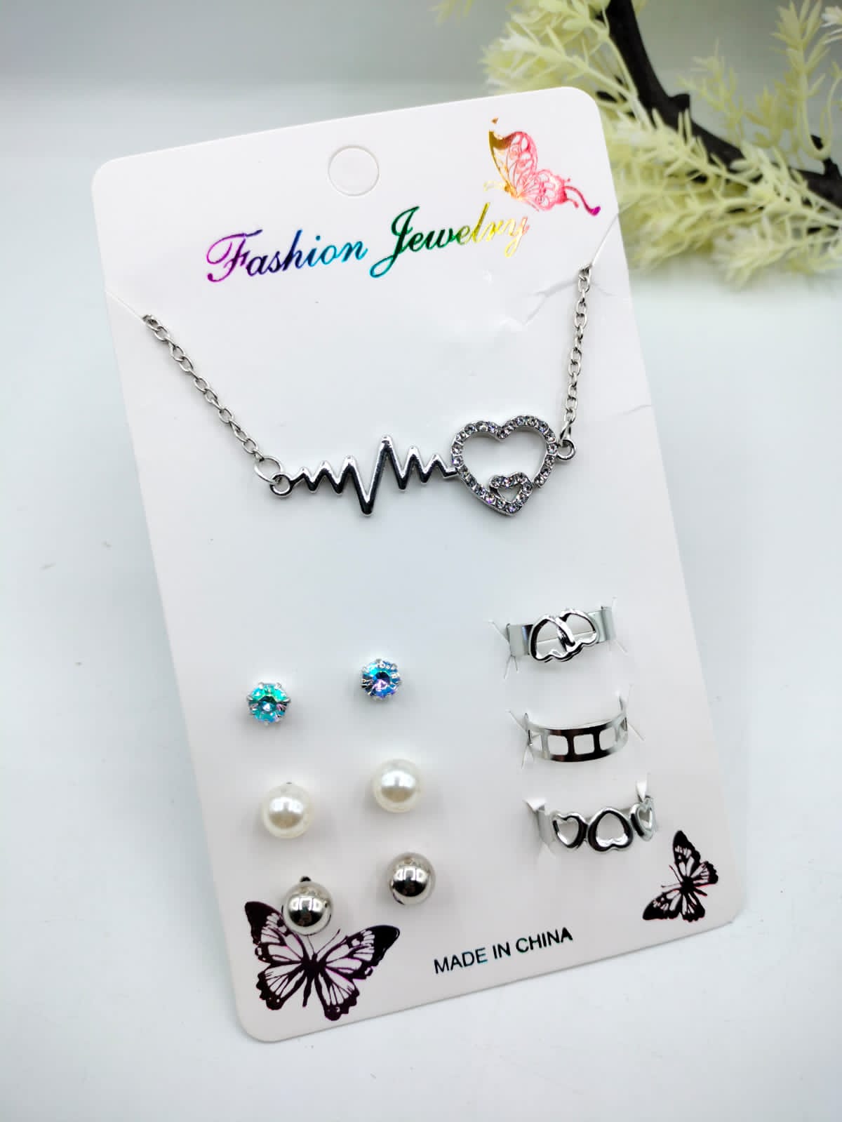 Heartbeat Silver Jewelry Set