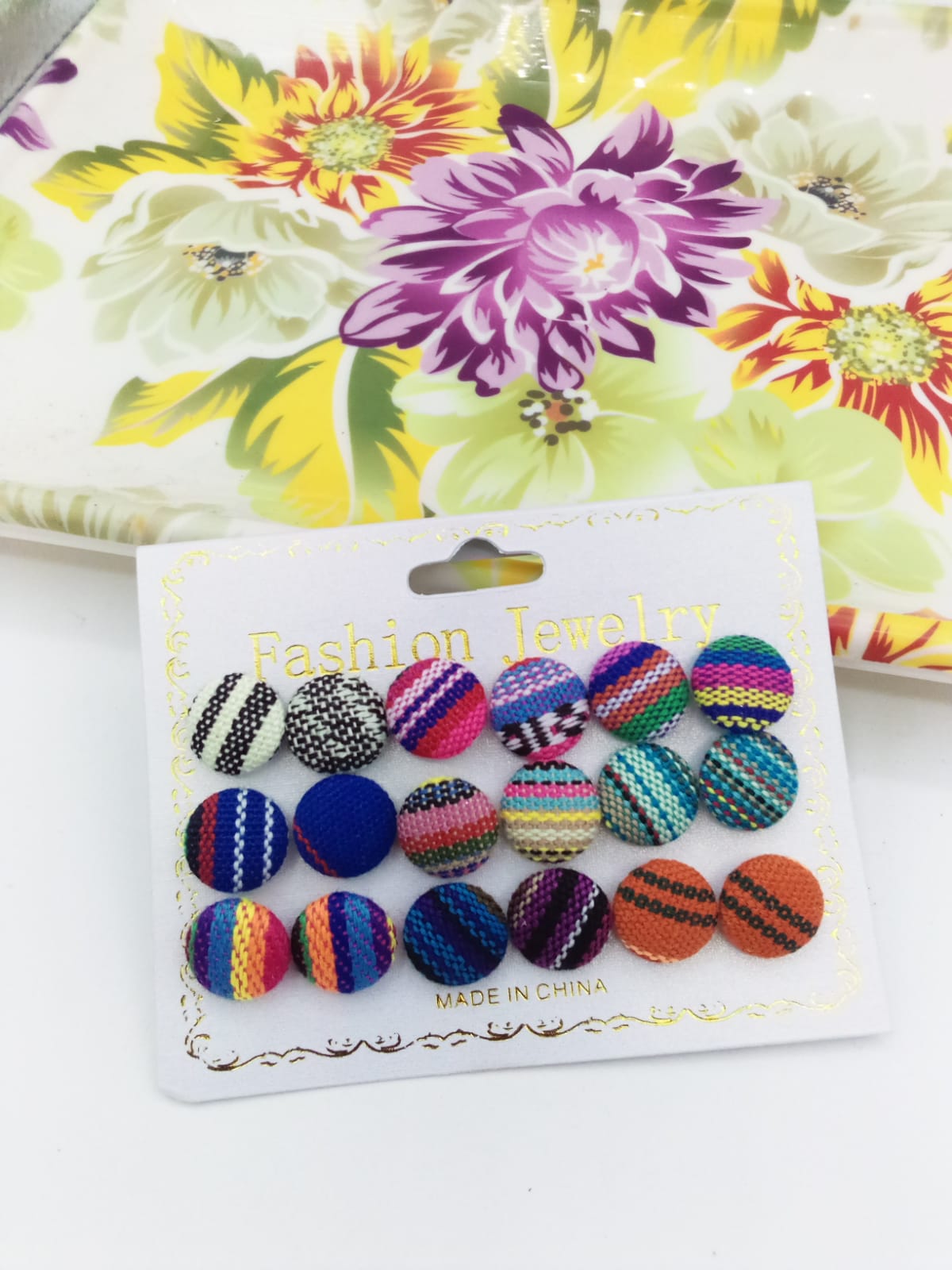 Fabric Round Studs Card