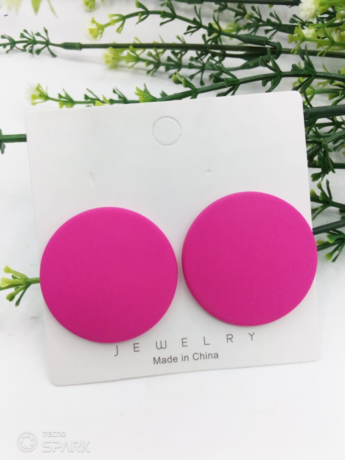 New Trendy Fashion Round Pink Color Drop Earrings for Women