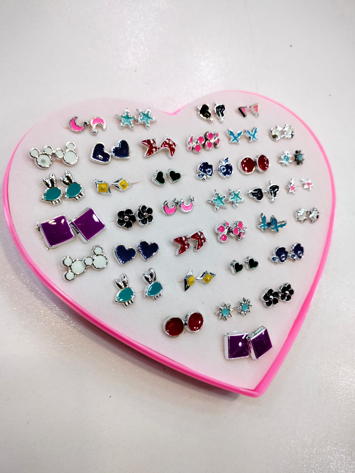 36 Pairs of Multi Silver Studs Earrings For Girls & Women - Image 3