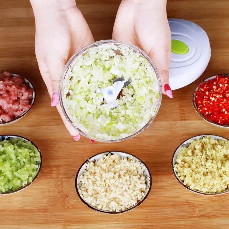 Multifunction Kitchen Food chopper Machine onion chopper Hand Pull Speedy Chopper Turbo Cutter Nicer Dicer Plus Garlic Press small meat Shredders Grinder Mincer Mixer Blender can cut fruits/vegetables/nuts/herbs/onions/garlic/chili - Image 2