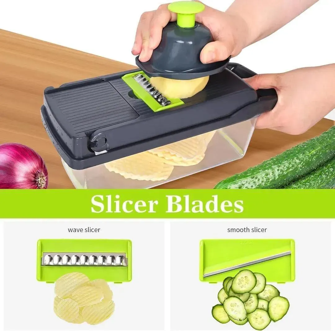 Multicolor Vegetable Cutter with 7 Blades for Easy Slicing Dicing - Image 2