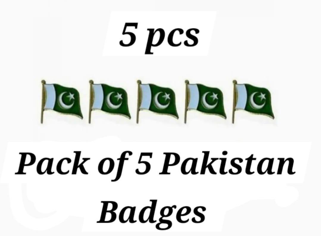 14th August Metal Flag Badges Pack of 5