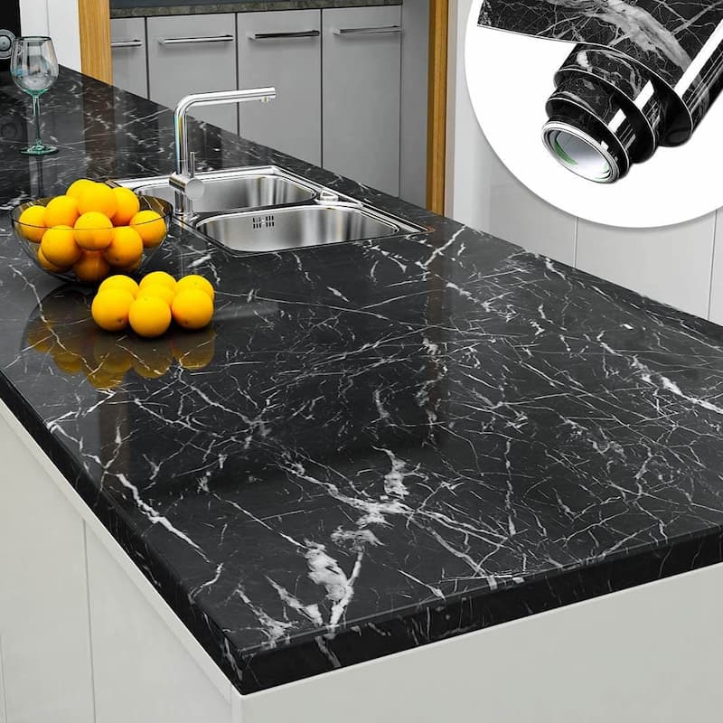 60x200cm Wall Paper Waterproof Heat Resistant Self Adhesive Anti Oil Kitchen Wallpaper Marble Sheet for Kitchen - Image 2