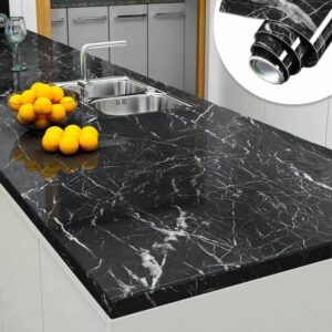 60x200cm Wall Paper Waterproof Heat Resistant Self Adhesive Anti Oil Kitchen Wallpaper Marble Sheet for Kitchen