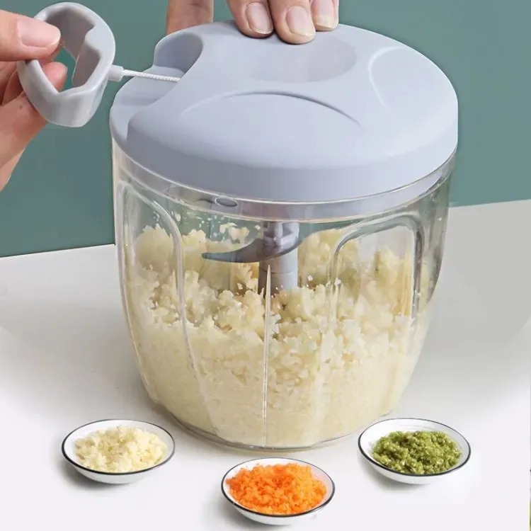 Multifunction Kitchen Food chopper Machine onion chopper Hand Pull Speedy Chopper Turbo Cutter Nicer Dicer Plus Garlic Press small meat Shredders Grinder Mincer Mixer Blender can cut fruits/vegetables/nuts/herbs/onions/garlic/chili