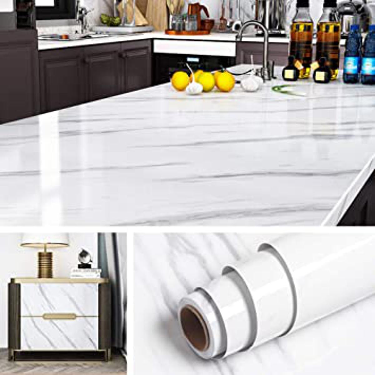 60x200cm Wall Paper Waterproof Heat Resistant Self Adhesive Anti Oil Kitchen Wallpaper Marble Sheet for Kitchen - Image 5