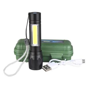 Rechargeable Mini Flashlight Black Metal 5W LED