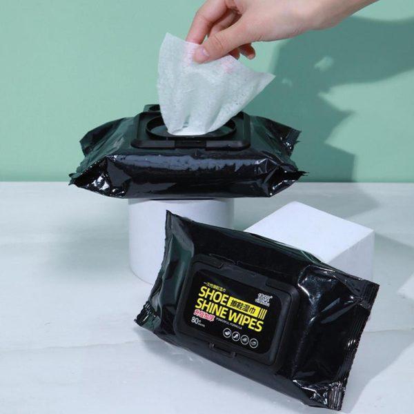 Shoe Wipes Black 80 Pcs Non-Woven - Image 2