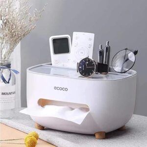 White ABS Plastic Tissue Box 21x16x12cm