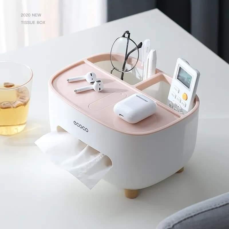 White ABS Plastic Tissue Box 21x16x12cm - Image 2