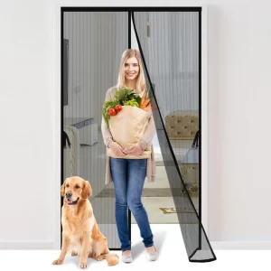 Magnetic Screen Door for Balcony & Patios, Black, 80x36"