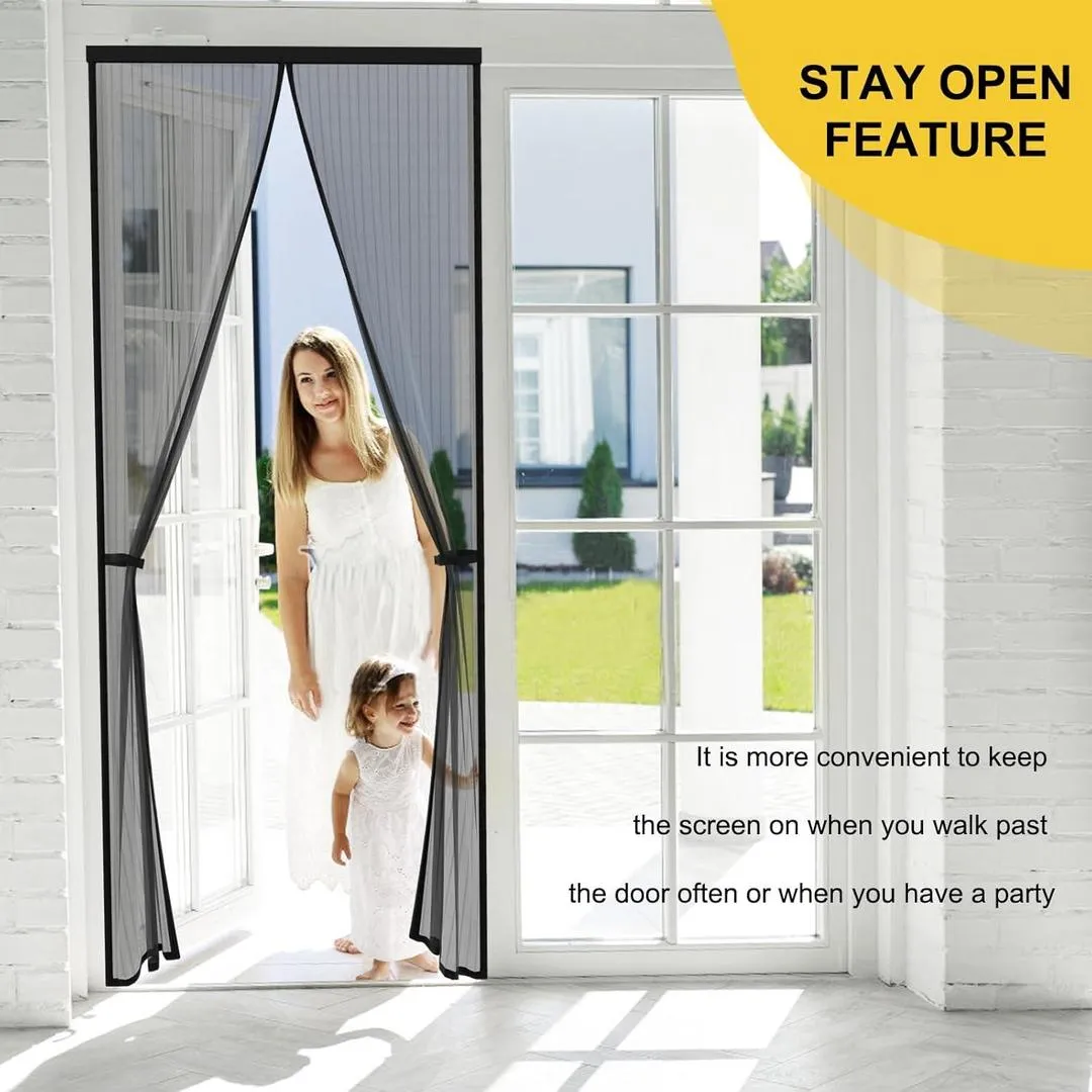 Magnetic Screen Door for Balcony & Patios, Black, 80x36" - Image 5