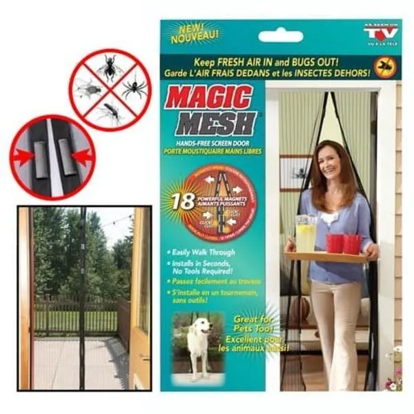 Magnetic Screen Door for Balcony & Patios, Black, 80x36" - Image 6