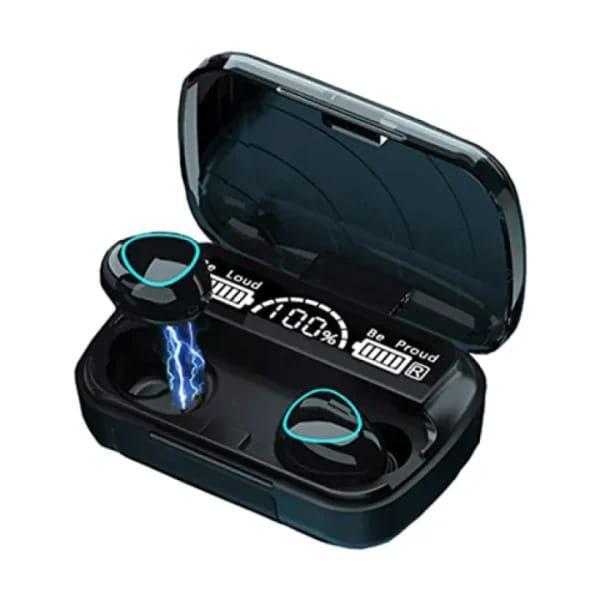 M10 Digital Display Earbuds Black ABS Sweat Resistant - Image 2