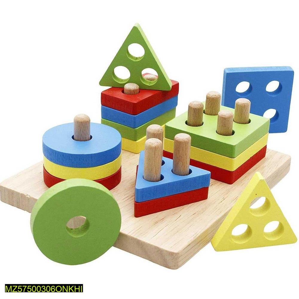 Wooden Shapes Sorter Toy for Kids Educational Play - Image 5