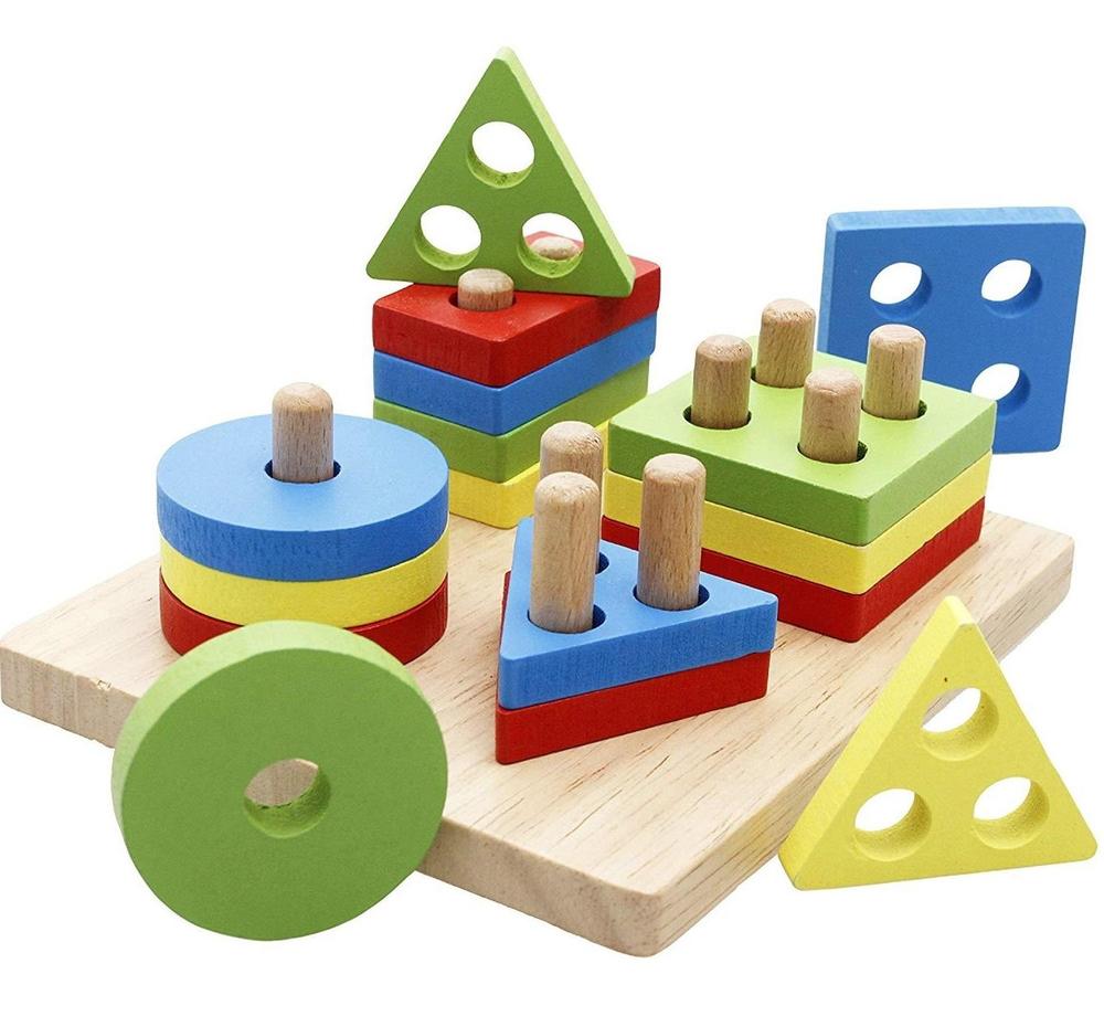 Wooden Shapes Sorter Toy for Kids Educational Play - Image 3