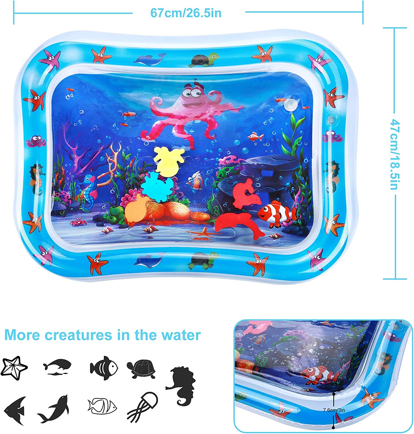 Inflatable Tummy Time Mat - Premium Baby Water Play Mat for Infants - Image 4