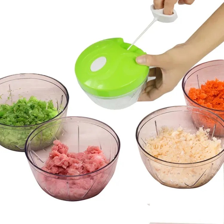 Multifunction Kitchen Food chopper Machine onion chopper Hand Pull Speedy Chopper Turbo Cutter Nicer Dicer Plus Garlic Press small meat Shredders Grinder Mincer Mixer Blender can cut fruits/vegetables/nuts/herbs/onions/garlic/chili - Image 3