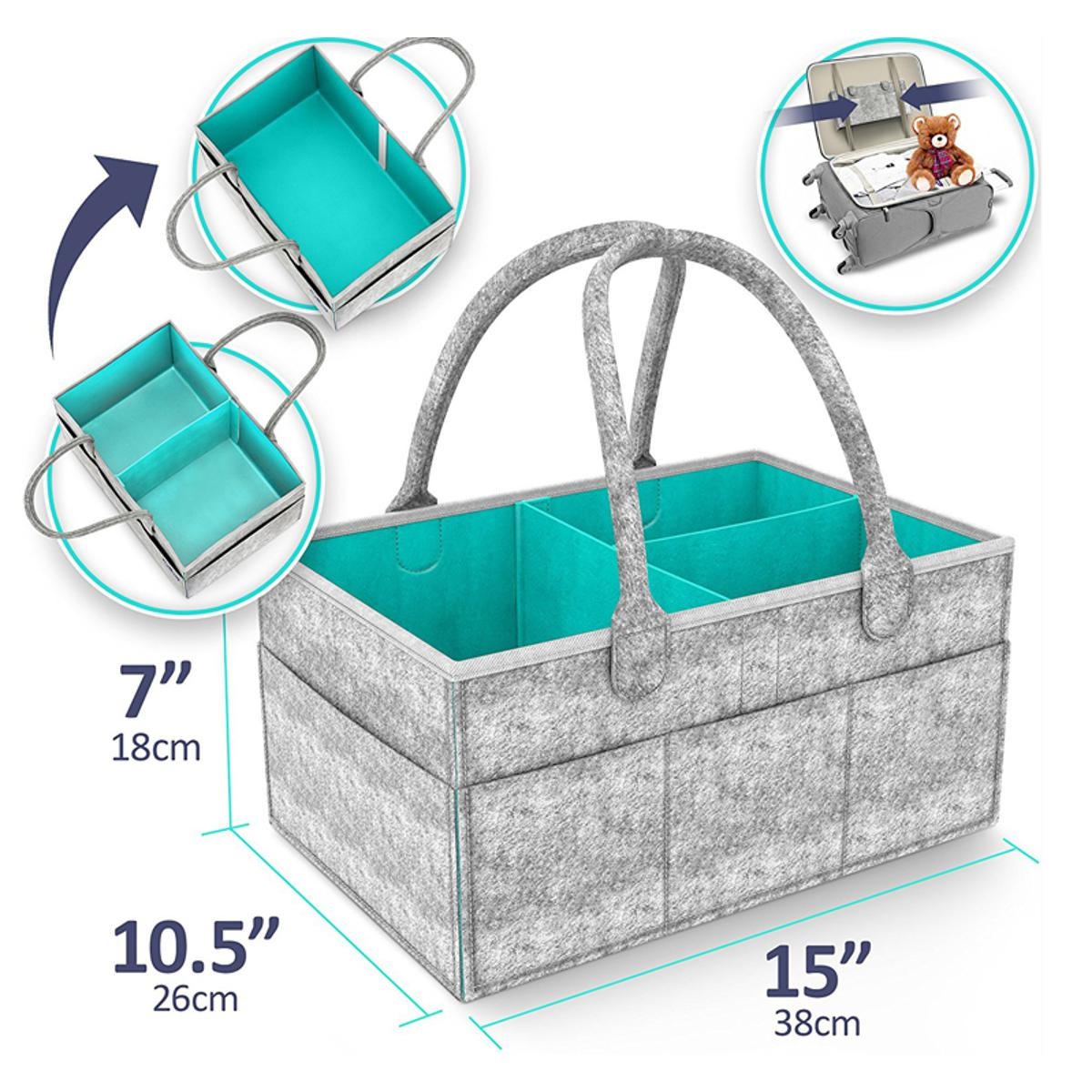 Baby Diaper Caddy Organizer, Foldable Storage Bag - Image 5