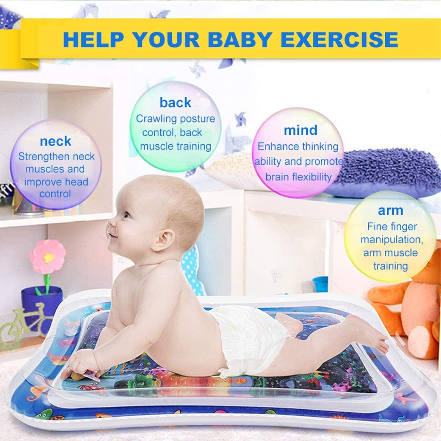 Inflatable Tummy Time Mat - Premium Baby Water Play Mat for Infants - Image 5