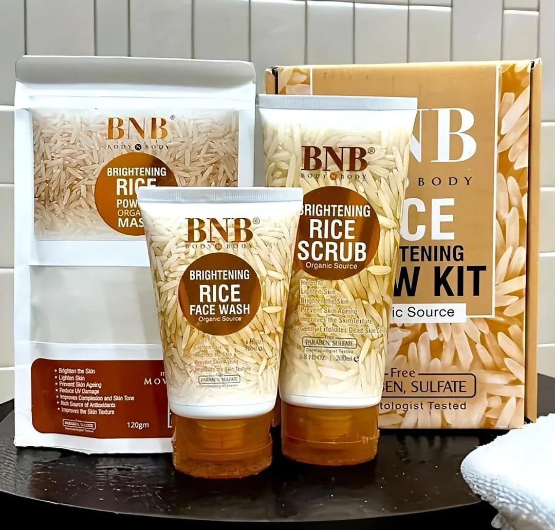Rice Extract Bright & Glow Facial Kit for All Skin Types - Image 2