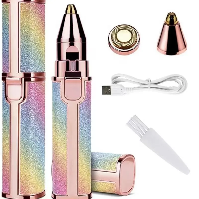 Rechargeable Eyebrow Trimmer for Women Pink Glitter - Image 2