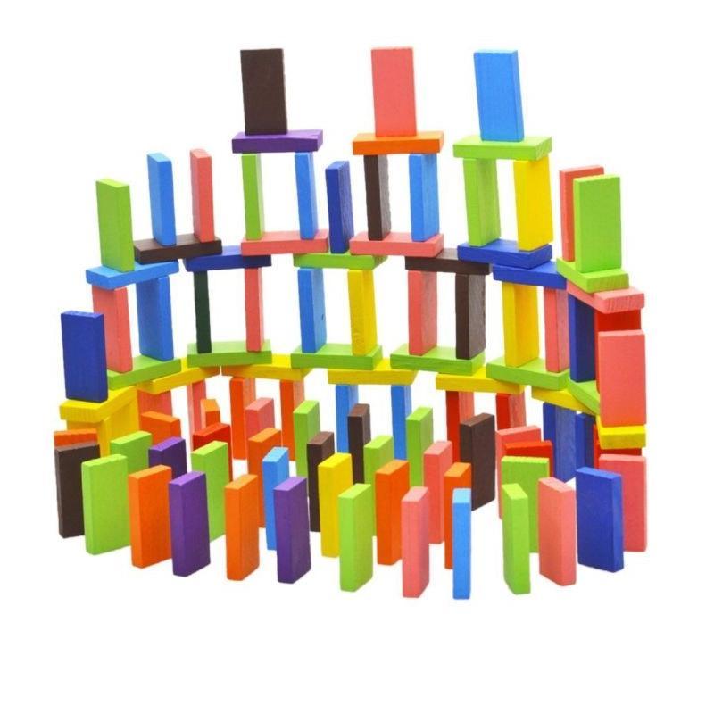 Wooden Dominos Set for Kids Color Matching & Learning 100pcs - Image 3