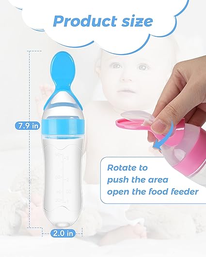 Silicone Spoon Feeder for Babies | Soft Squeeze Feeding Bottle - Image 3