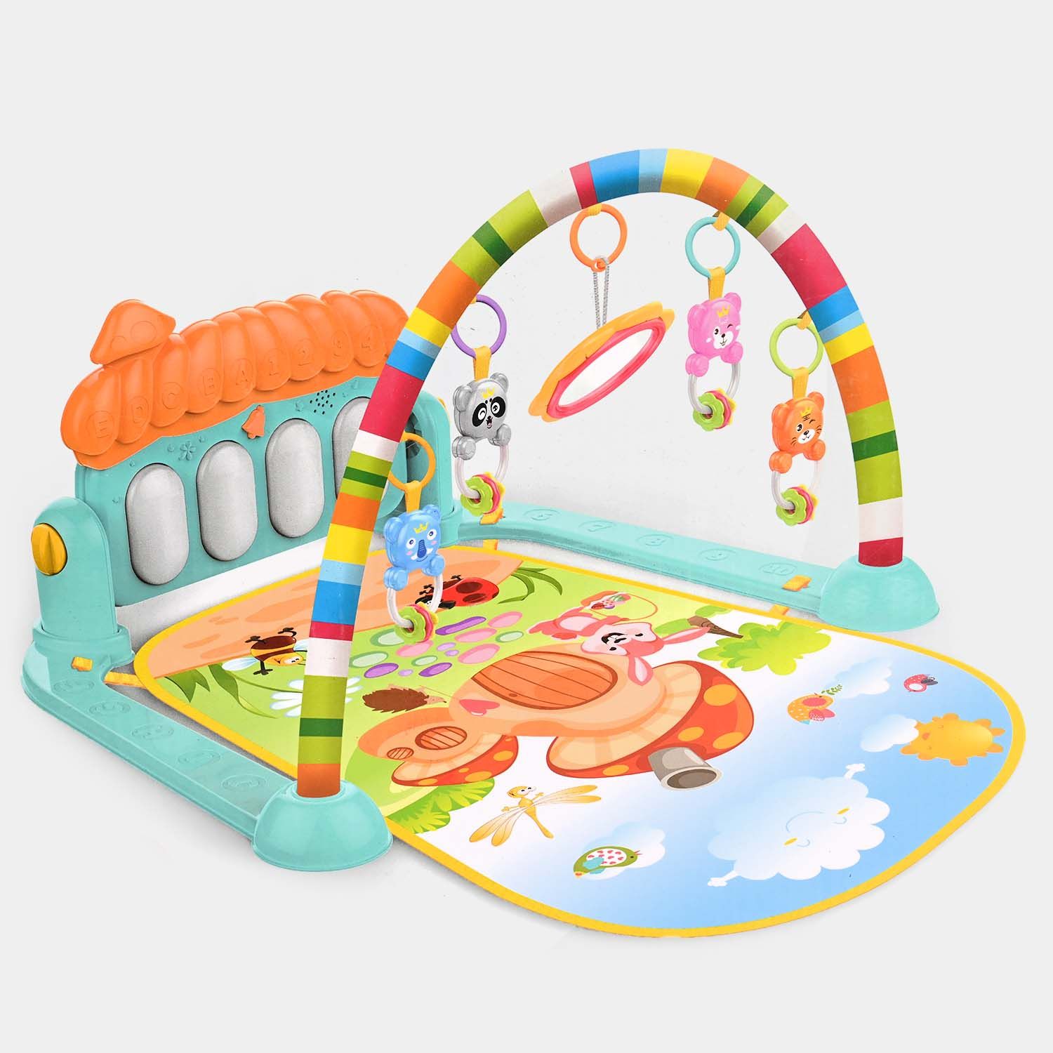 Baby Play Gym & Mat with Hanging Toys, Lights & Musical Piano Keyboard - Image 8