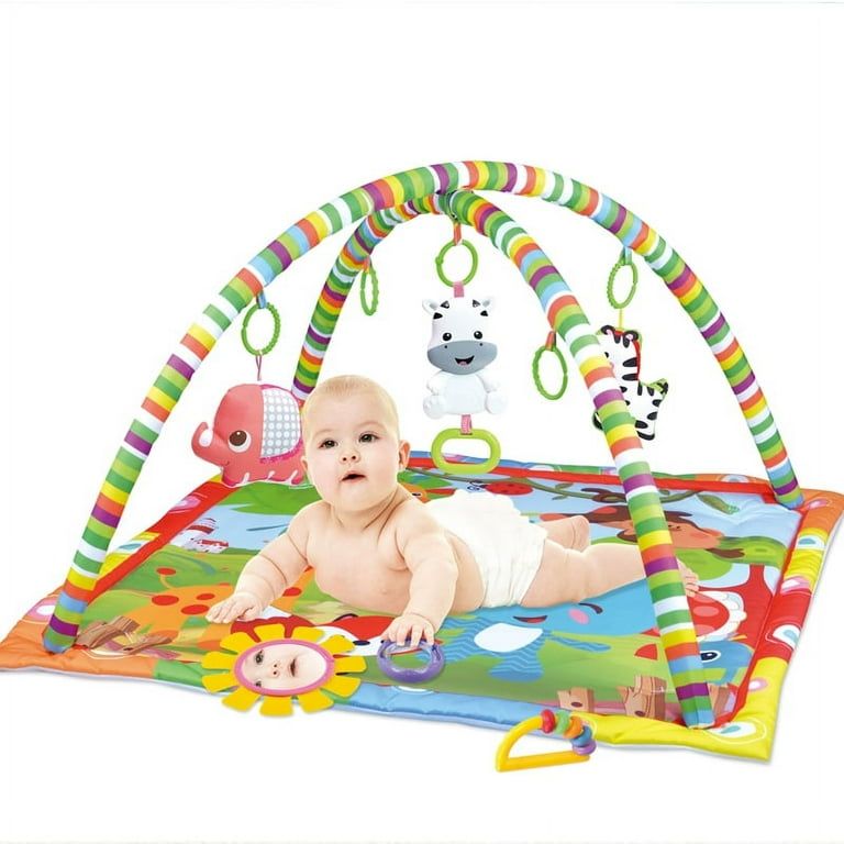 Baby Play Gym & Mat with Hanging Toys, Lights & Musical Piano Keyboard - Image 7
