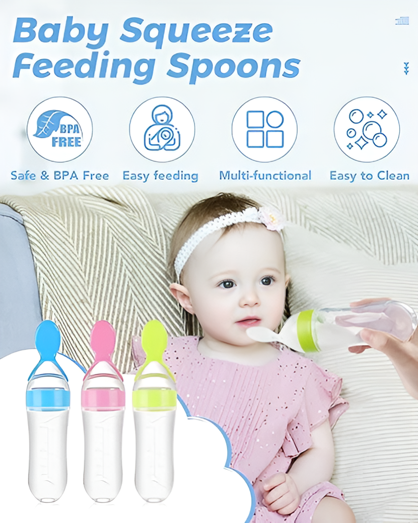 Silicone Spoon Feeder for Babies | Soft Squeeze Feeding Bottle - Image 2
