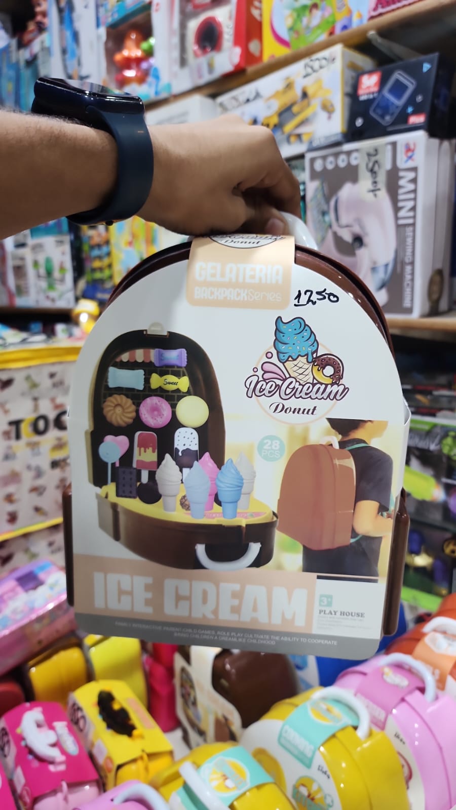 28-Piece Ice Cream & Donut Toy Set with Kids Backpack - Image 3