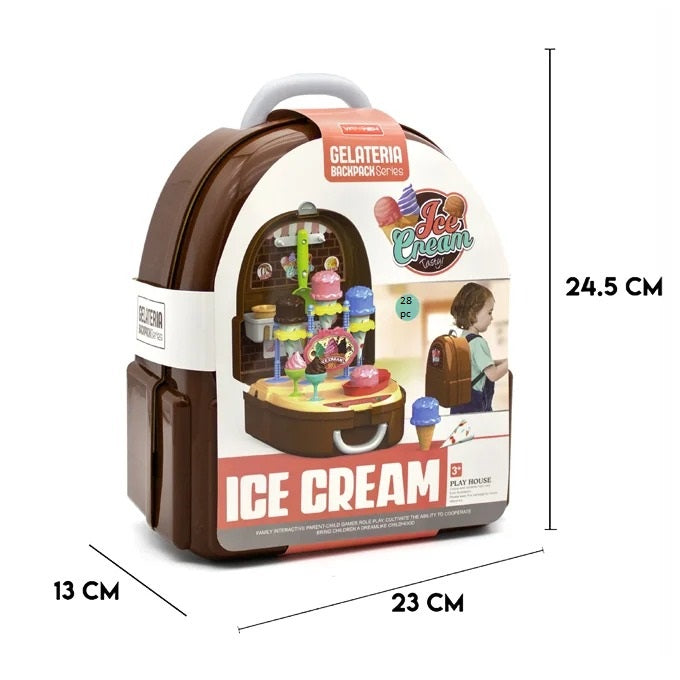 28-Piece Ice Cream & Donut Toy Set with Kids Backpack - Image 2