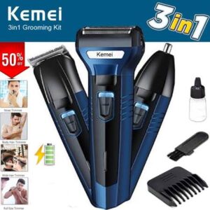 KEMEI Shaving Machine 3 In 1 Rechargeable Hair Clipper Shaver beard Styling Trimmer Hair Removal machine for men