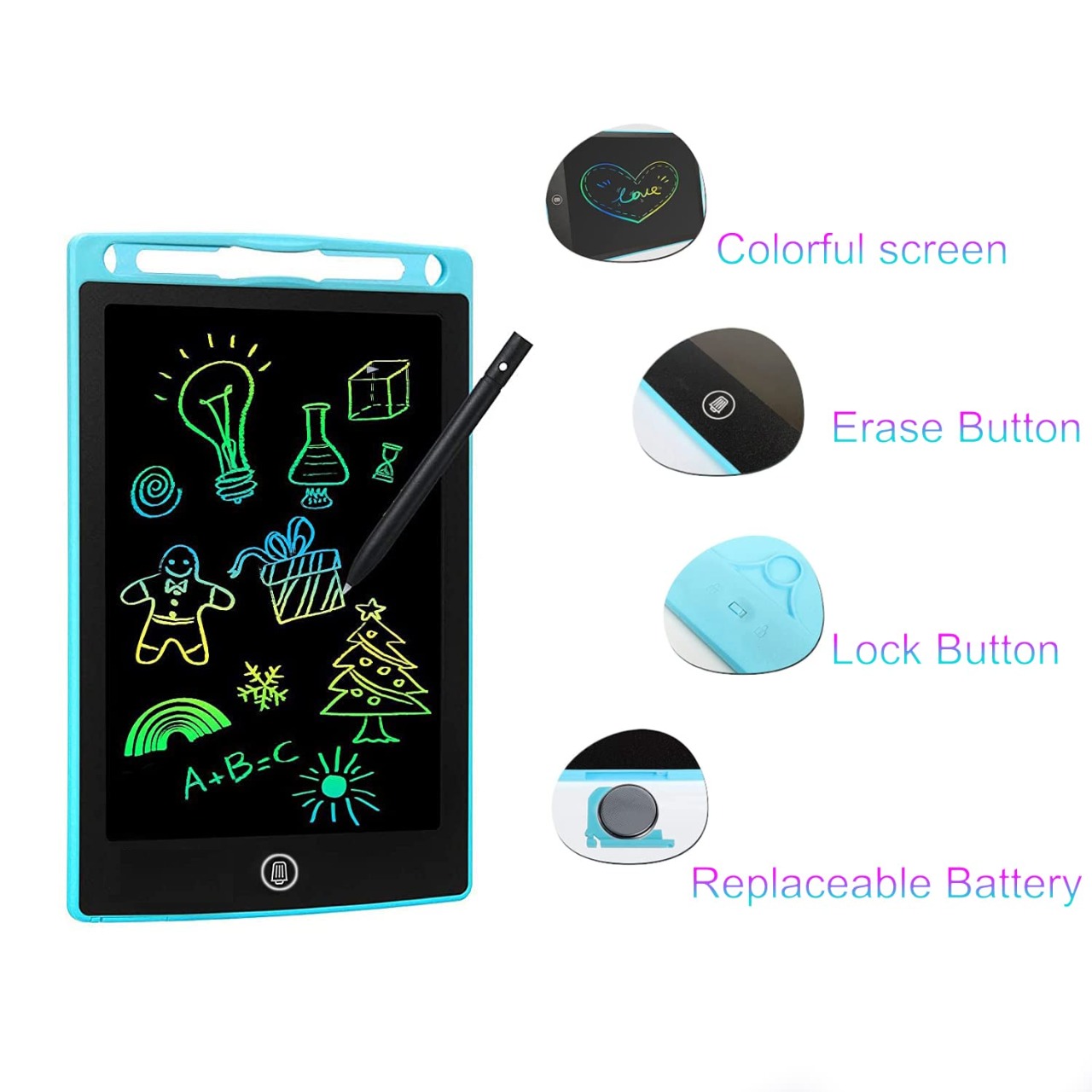 8.5 inch LCD writing tablet for kids - digital drawing pad - erasable writing board - writing pad (random color) - Image 3